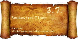 Boskovics Tibor névjegykártya